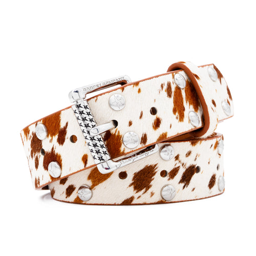 CARPET COMPANY PONY HAIR STUDDED BELT PONY