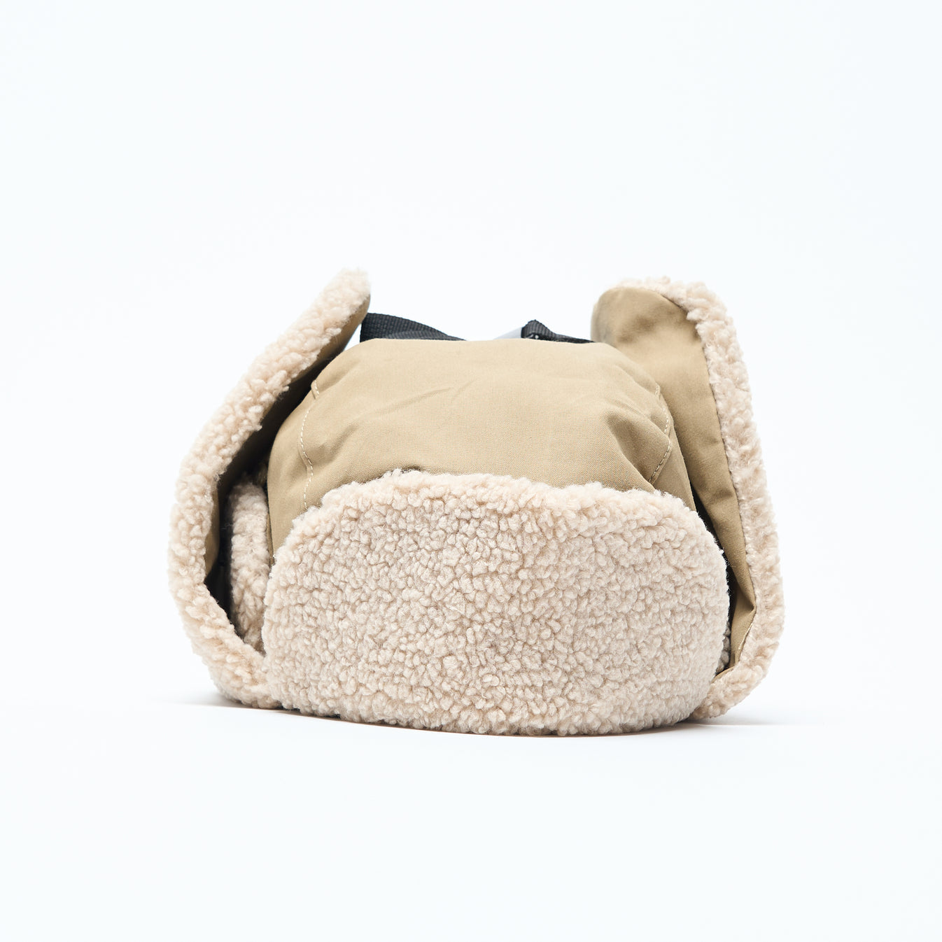 RASSVET / PACCBET WAXED COTTON WOVEN TRAPPER HAT BEIGE