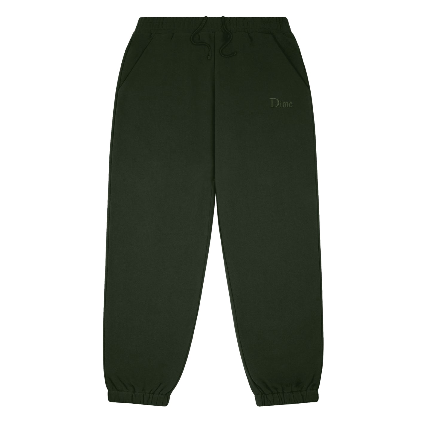DIME MTL SMALL LOGO SWEATPANTS FOREST GREEN