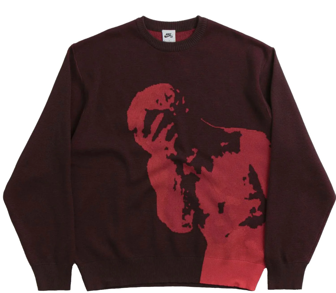 NIKE SB CORPORATE SKATEBOARDING KNIT SWEATER BROWN