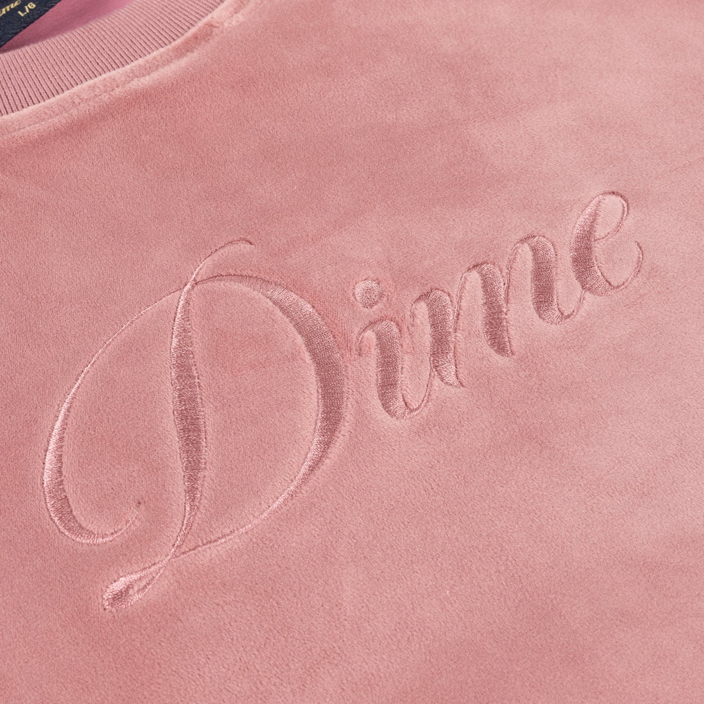 DIME MTL CURSIVE VELVET CREWNECK DUSTY PINK