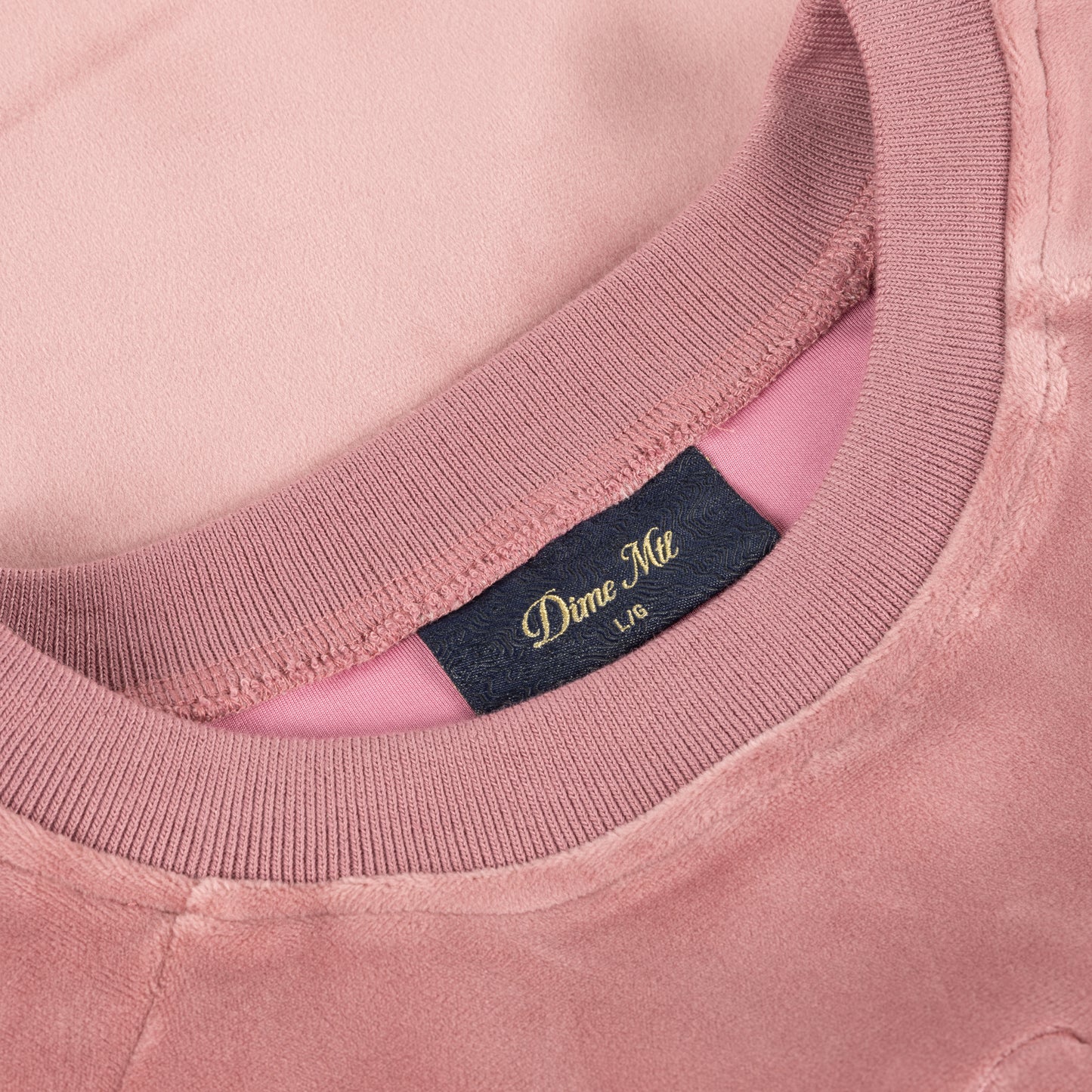 DIME MTL CURSIVE VELVET CREWNECK DUSTY PINK