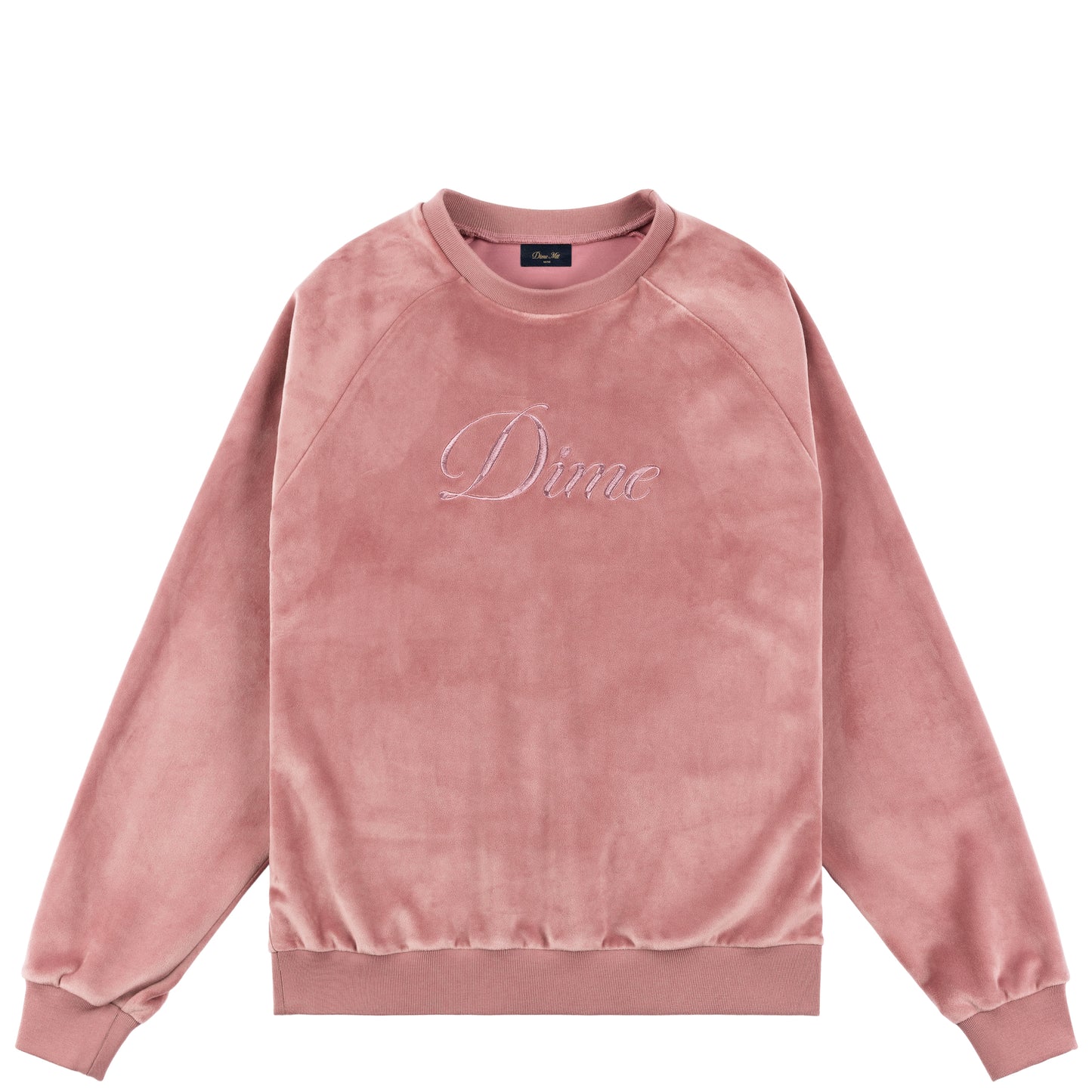 DIME MTL CURSIVE VELVET CREWNECK DUSTY PINK