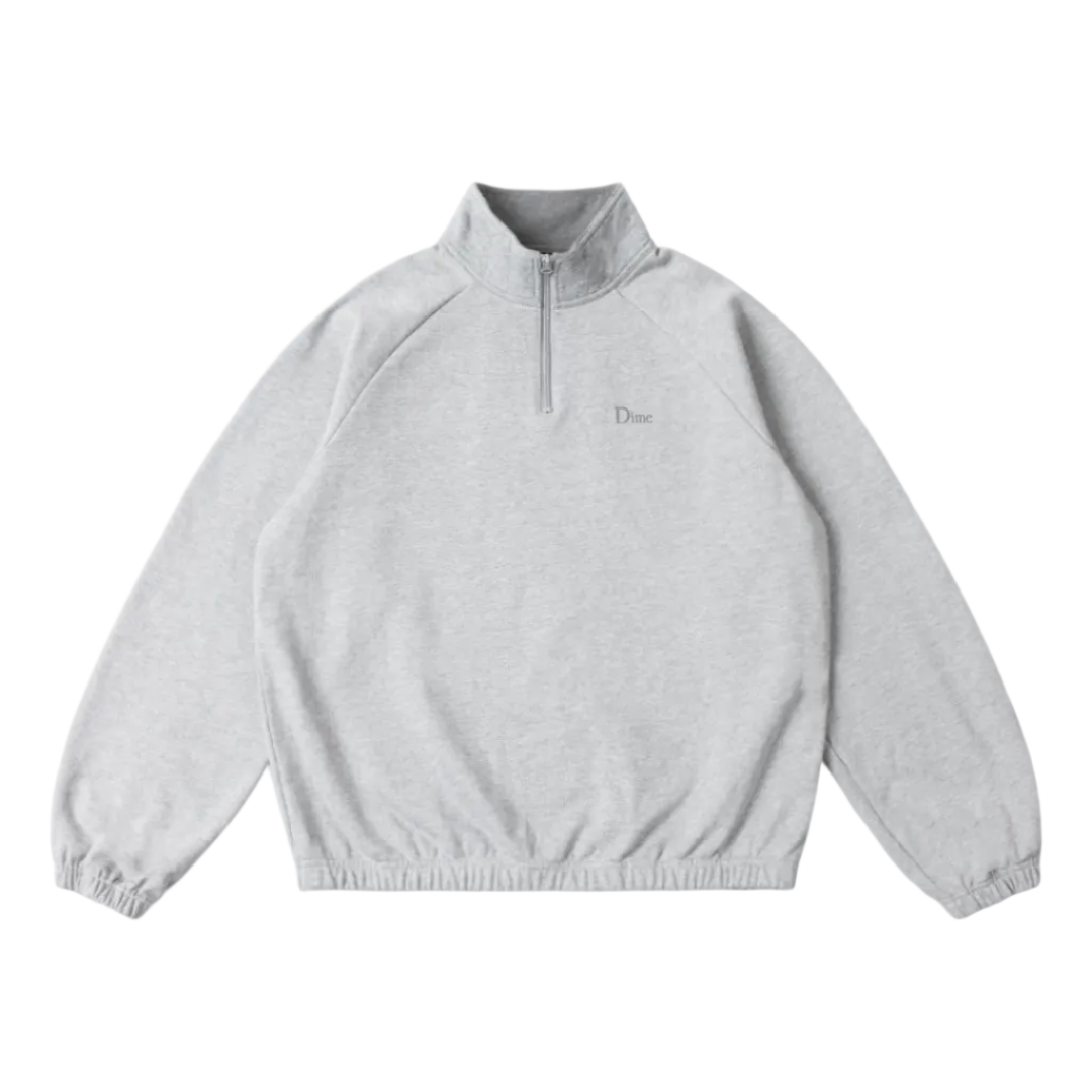 DIME MTL CLASSIC TERRY QUARTER ZIP HEATHER GRAY