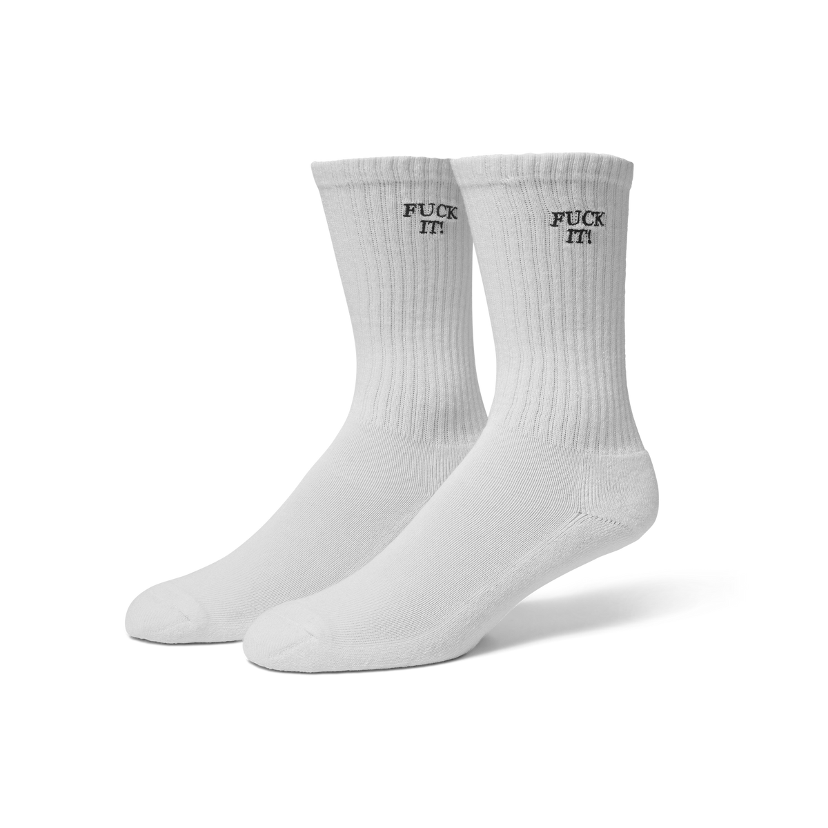 HUF WORLDWIDE FUCK IT EMBROIDERED SOCKS WHITE