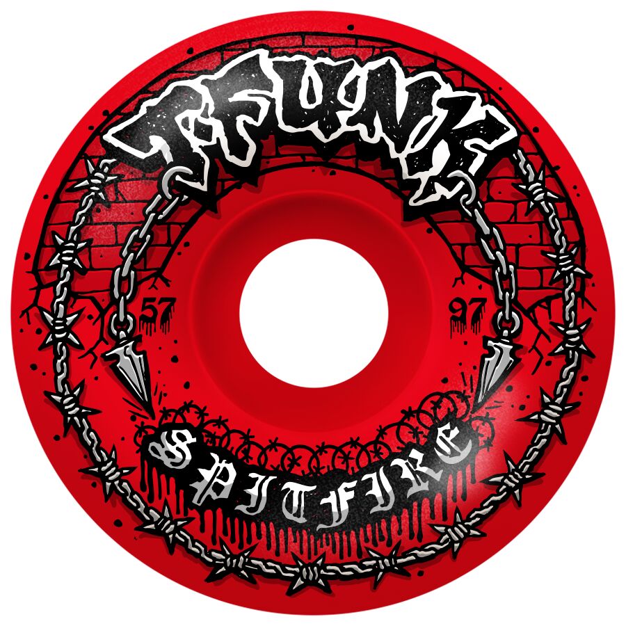 SPITFIRE WHEELS T-FUNK RAW 57MM 97A RED