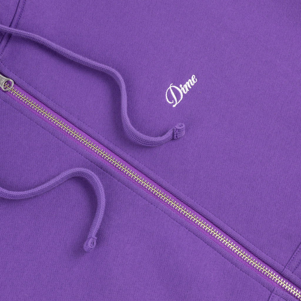 DIME MTL CURSIVE ZIP HOODIE DARK PURPLE