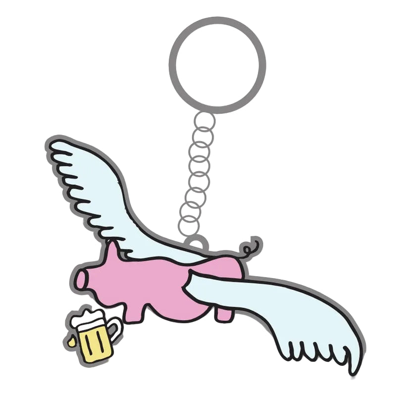 FROG SKATEBOARDS FLYING PIG KEYCHAIN