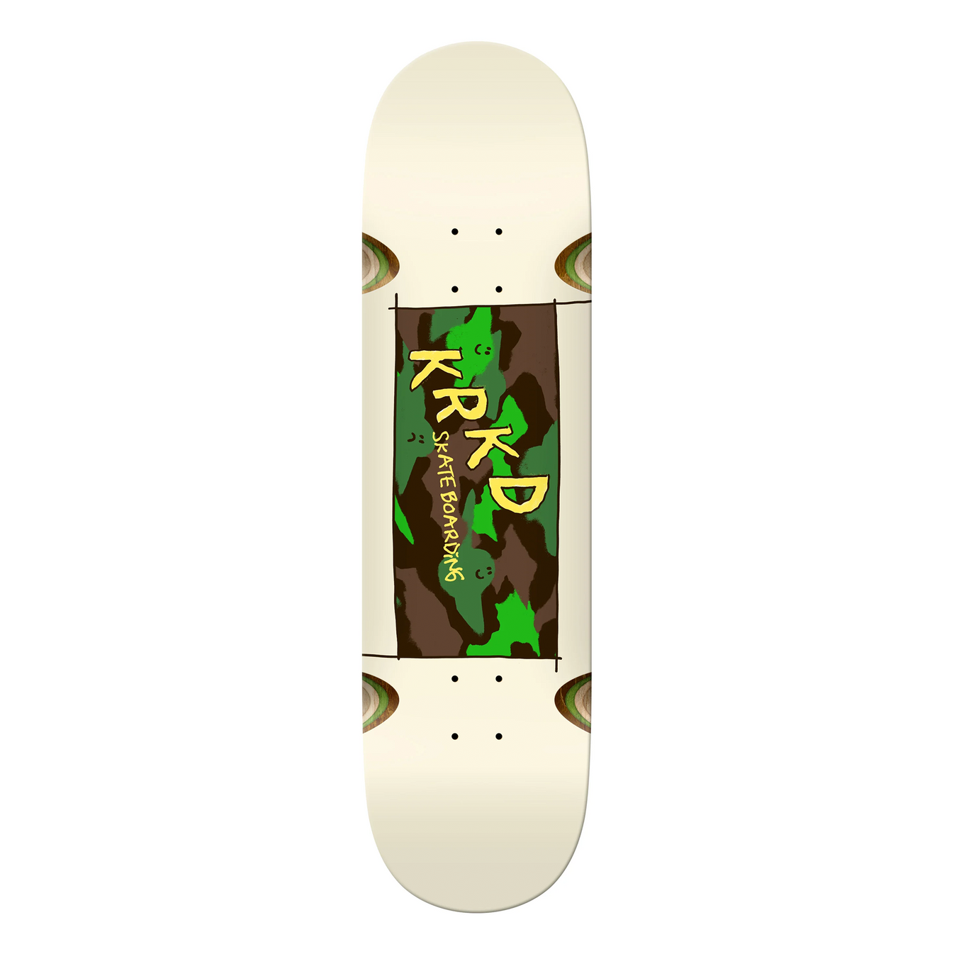 KROOKED SKATEBOARDS TEAM KAMO WHITE DECK 8.5