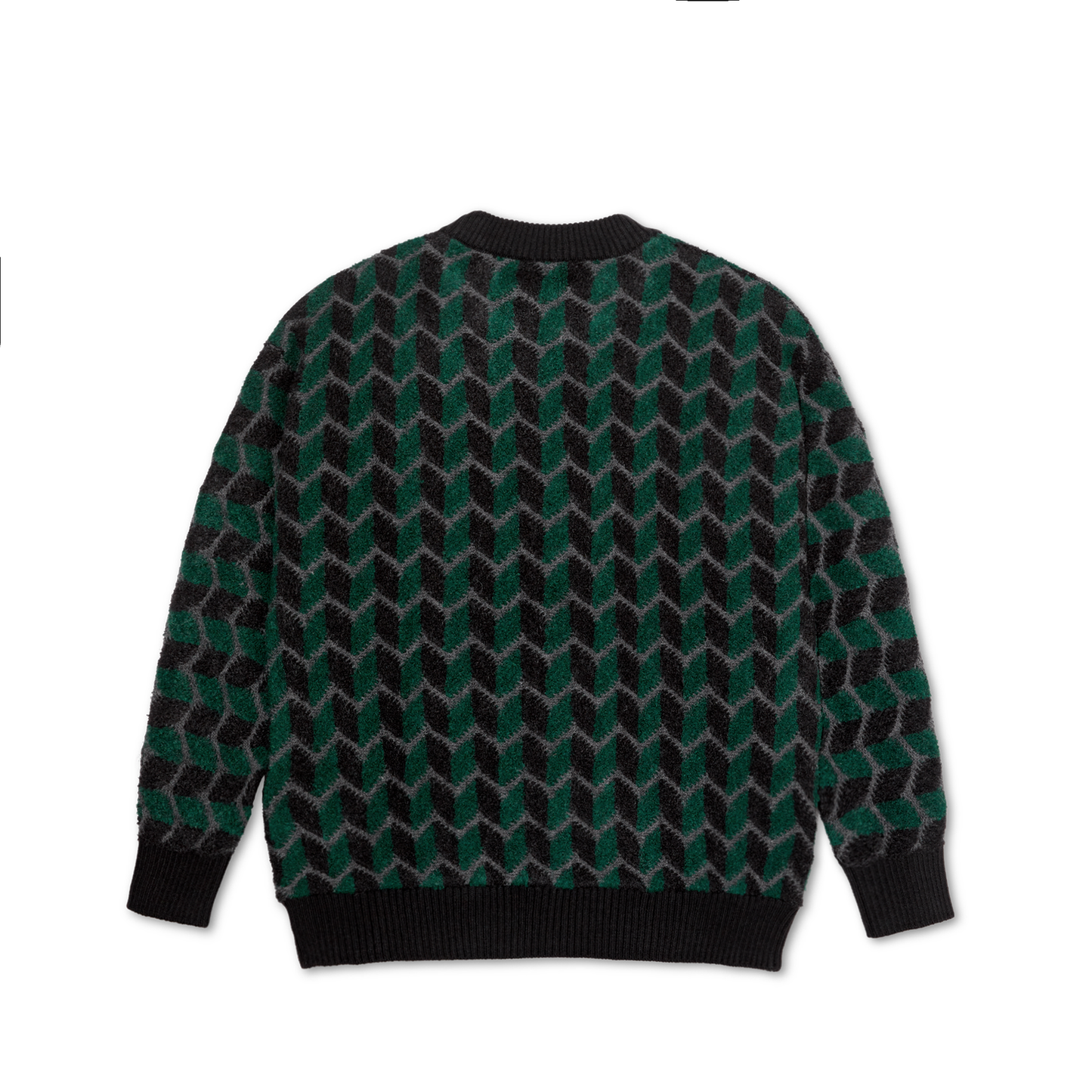 POLAR SKATE CO ZIP ZAG KNIT SWEATER BLACK/DARK TEAL