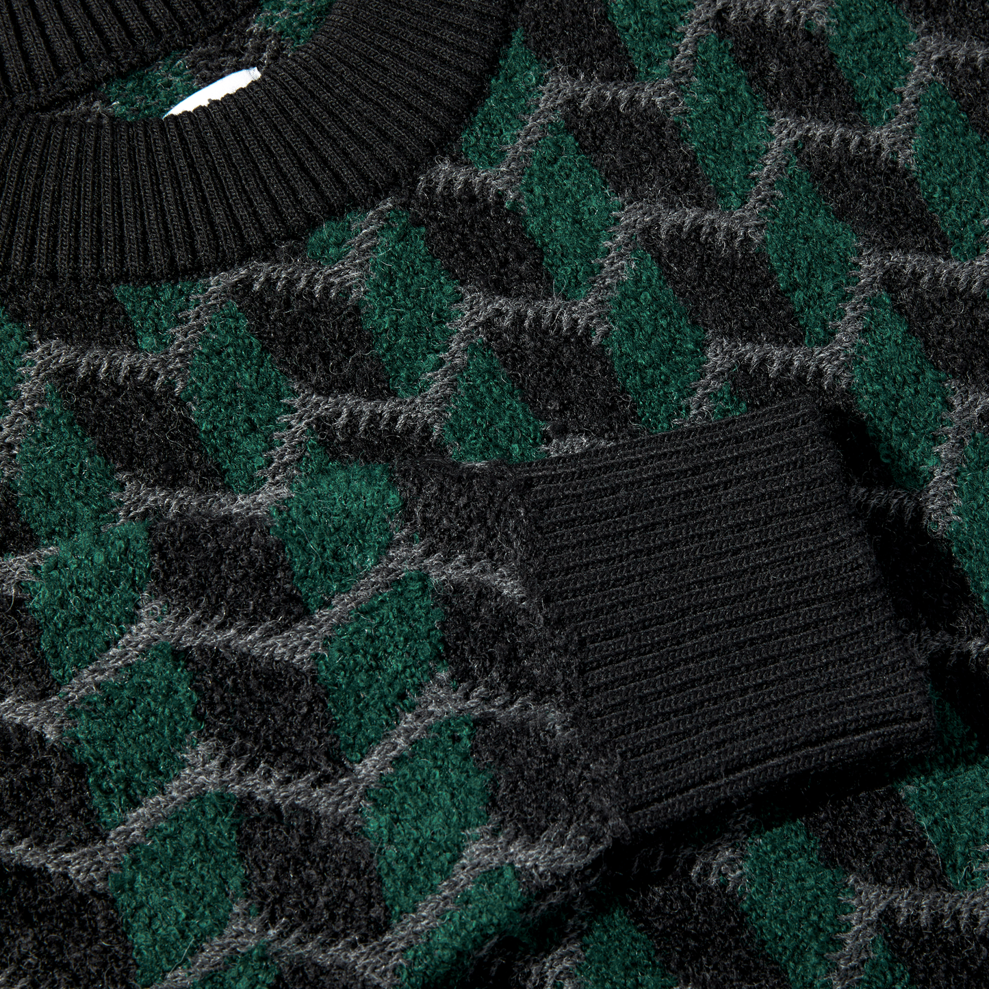 POLAR SKATE CO ZIP ZAG KNIT SWEATER BLACK/DARK TEAL