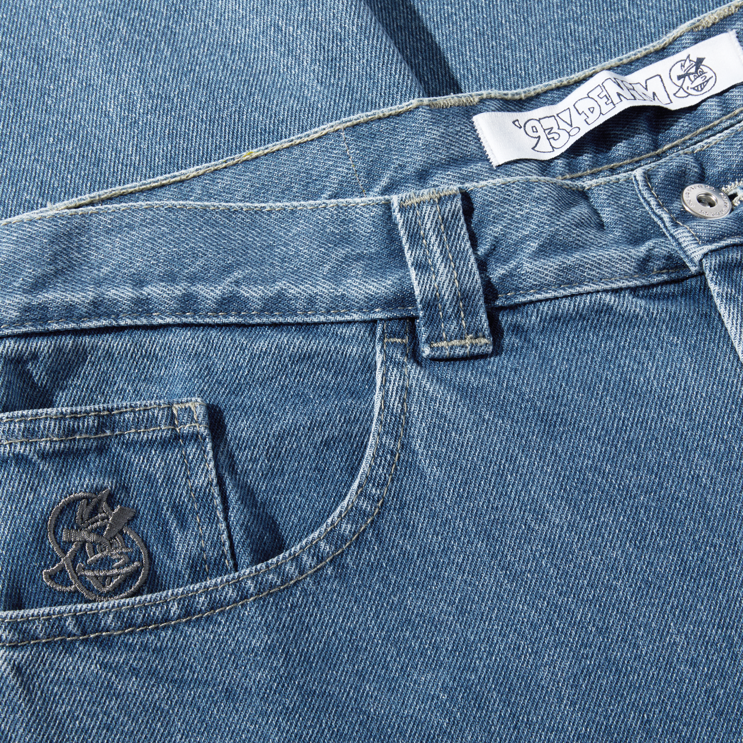 POLAR SKATE CO '93! DENIM MID BLUE