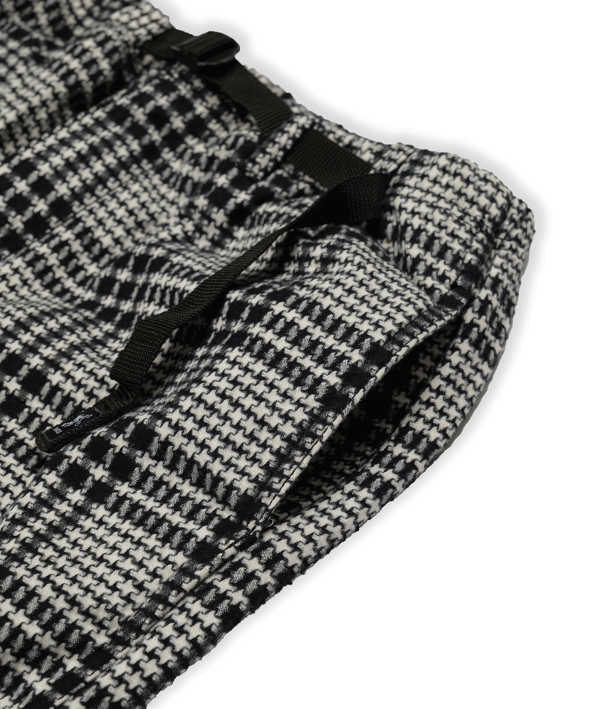 DANCER COPENHAGEN BELTED TARTAN SIMPLE PANT BLACK