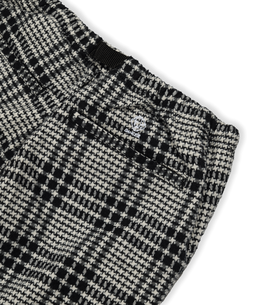 DANCER COPENHAGEN BELTED TARTAN SIMPLE PANT BLACK