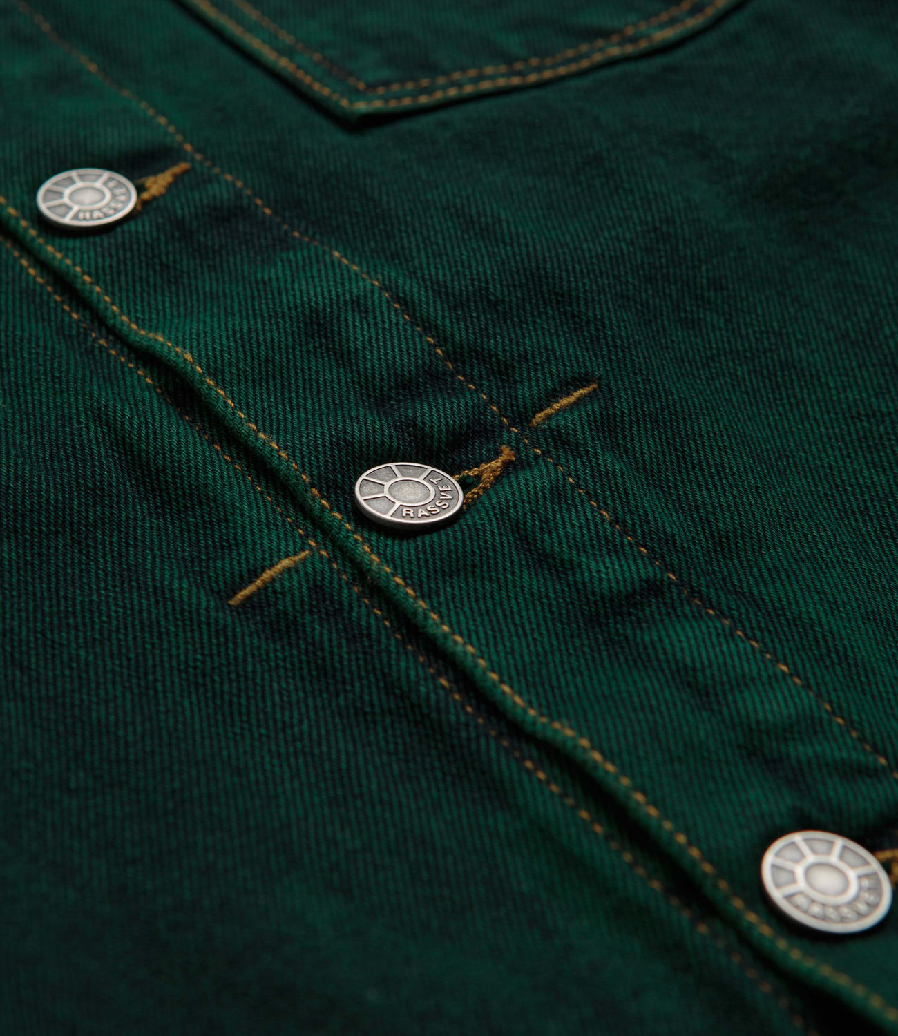 RASSVET / PACCBET LINED DENIM JACKET GREEN WASH