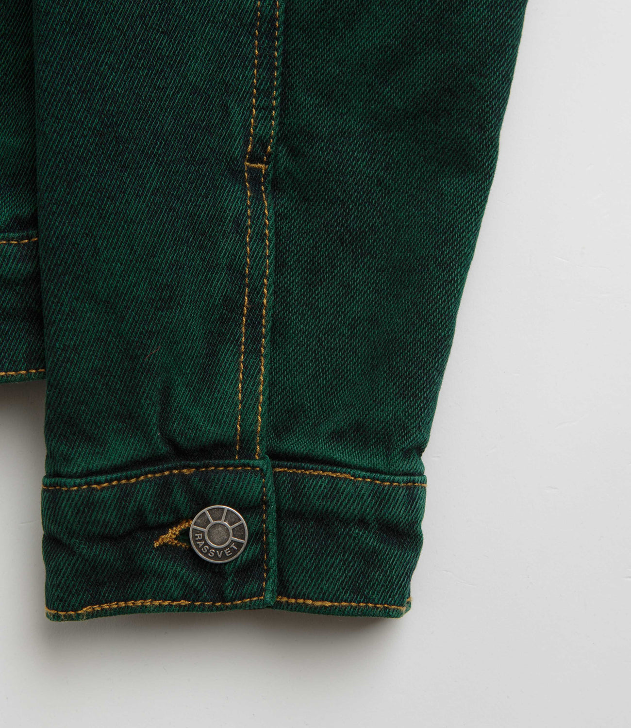 RASSVET / PACCBET LINED DENIM JACKET GREEN WASH