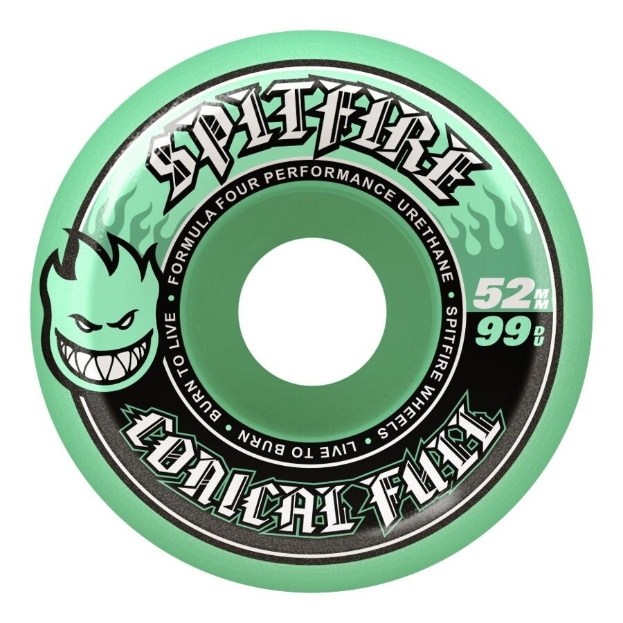 SPITFIRE WHEELS FORMULA FOUR CONICAL FULL TEAL 52MM 99A