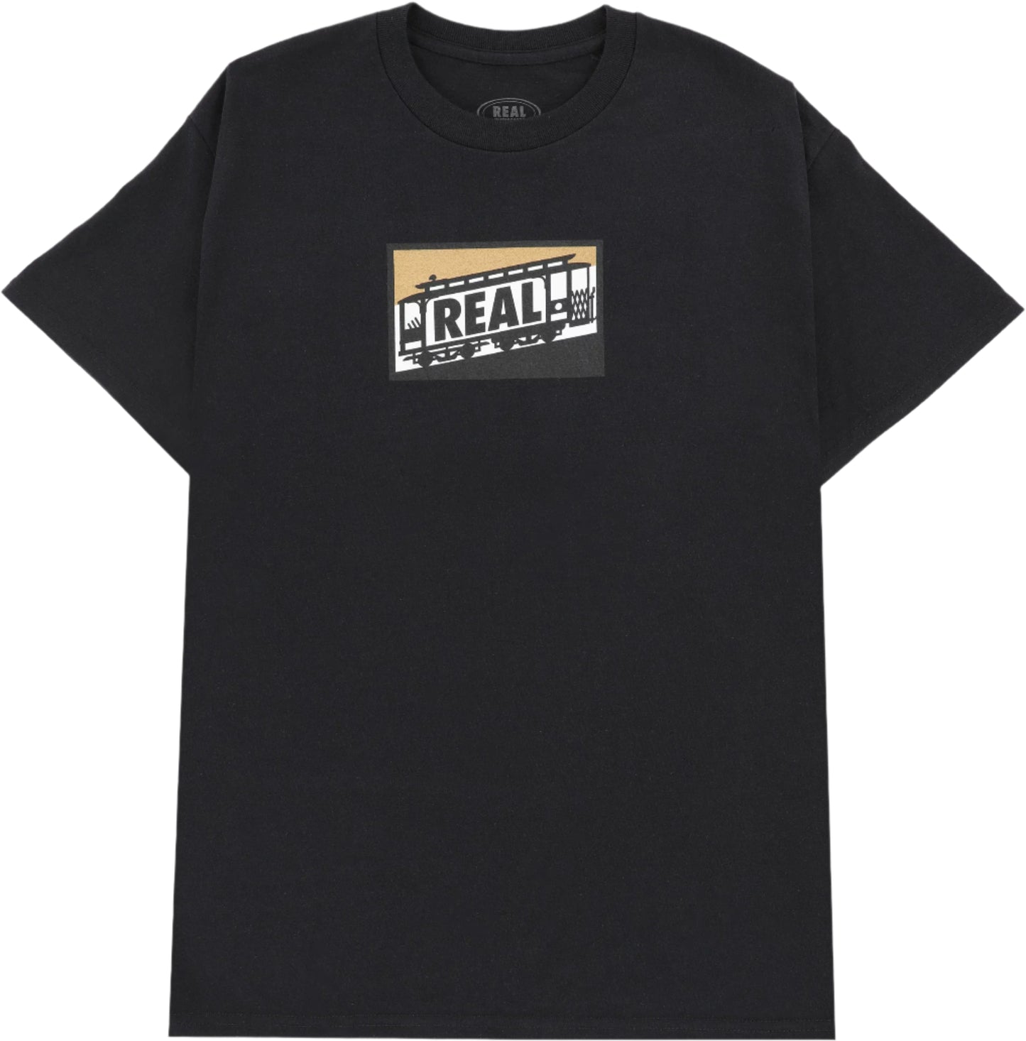 REAL SKATEBOARDS CABLE CAR TEE BLK