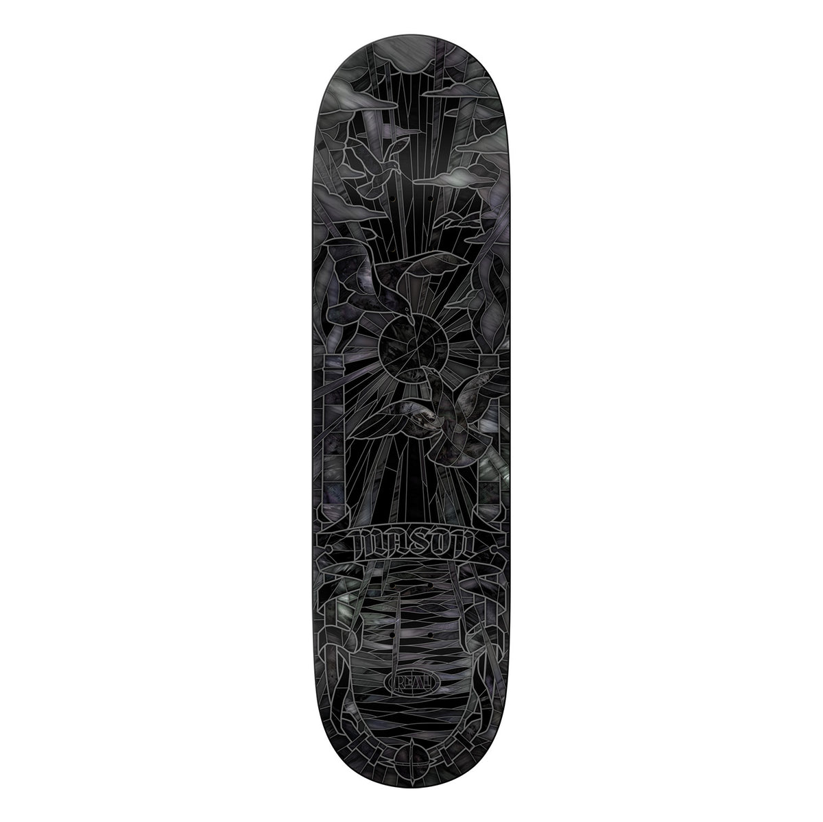 REAL SKATEBOARDS MASON BLACK SUN CATHEDRAL DECK 8.25