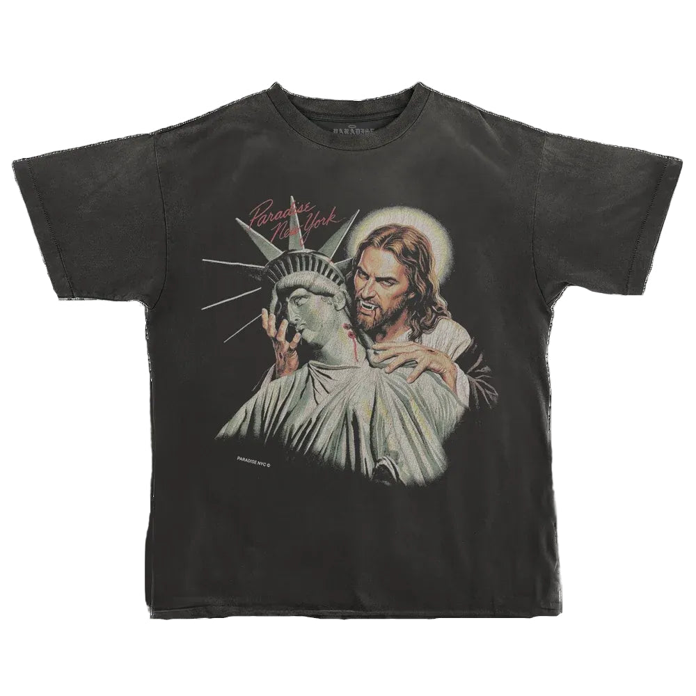PARADISE NYC SINS OF OUR FATHER TEE BLACK