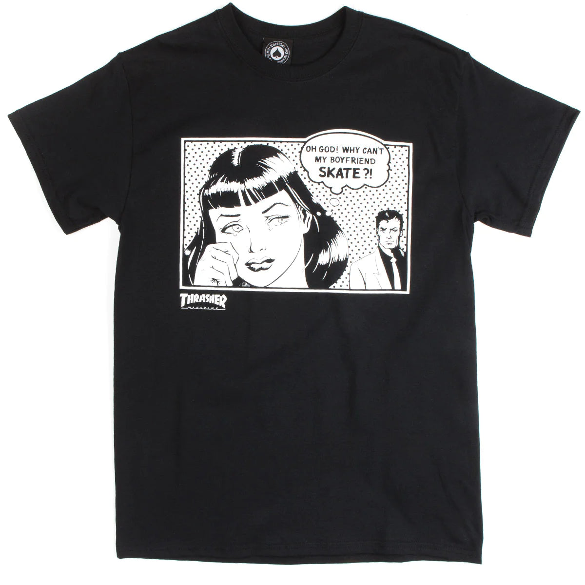 THRASHER MAGAZINE BOYFRIEND TEE BLACK/WHITE