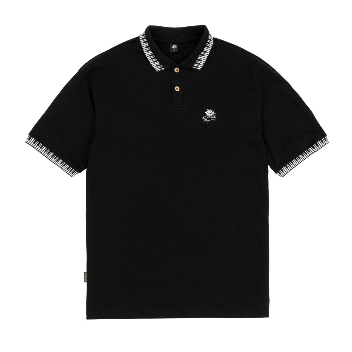 MAGENTA SKATEBOARDS PIANO POLO SHIRT BLACK