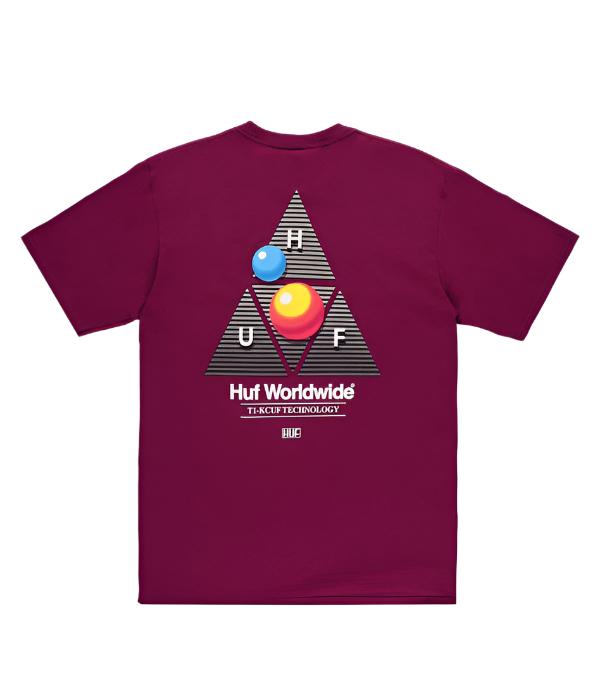 HUF WORLDWIDE VIDEO FORMAT TRIPLE TRIANGLE TEE CARDINAL RED