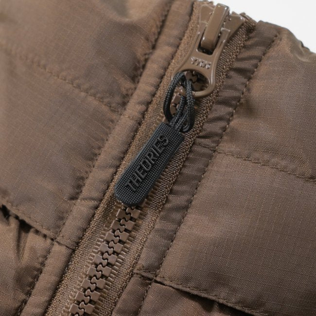 THEORIES SKATEBOARDS BRICK PUFFER JACKET CHOCOLATE BROWN