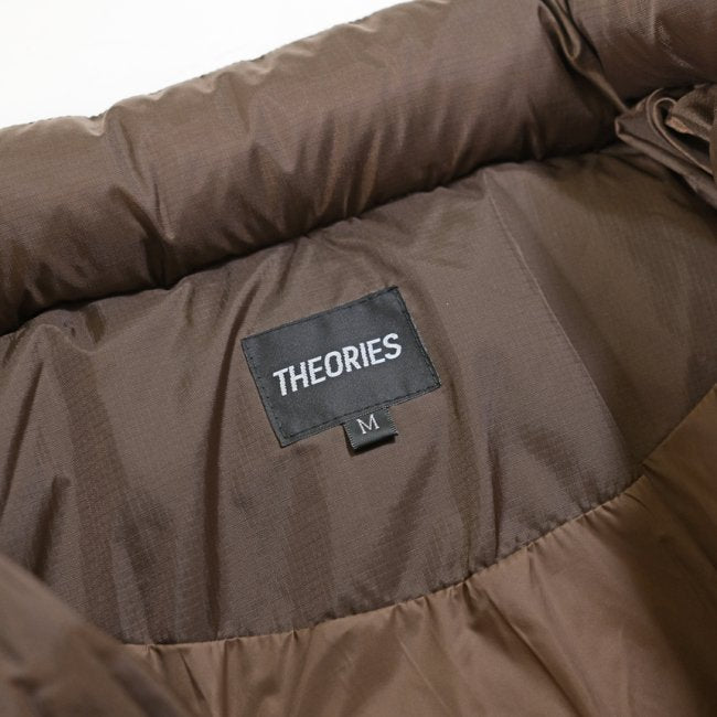 THEORIES SKATEBOARDS BRICK PUFFER JACKET CHOCOLATE BROWN