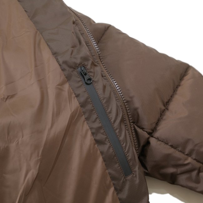 THEORIES SKATEBOARDS BRICK PUFFER JACKET CHOCOLATE BROWN