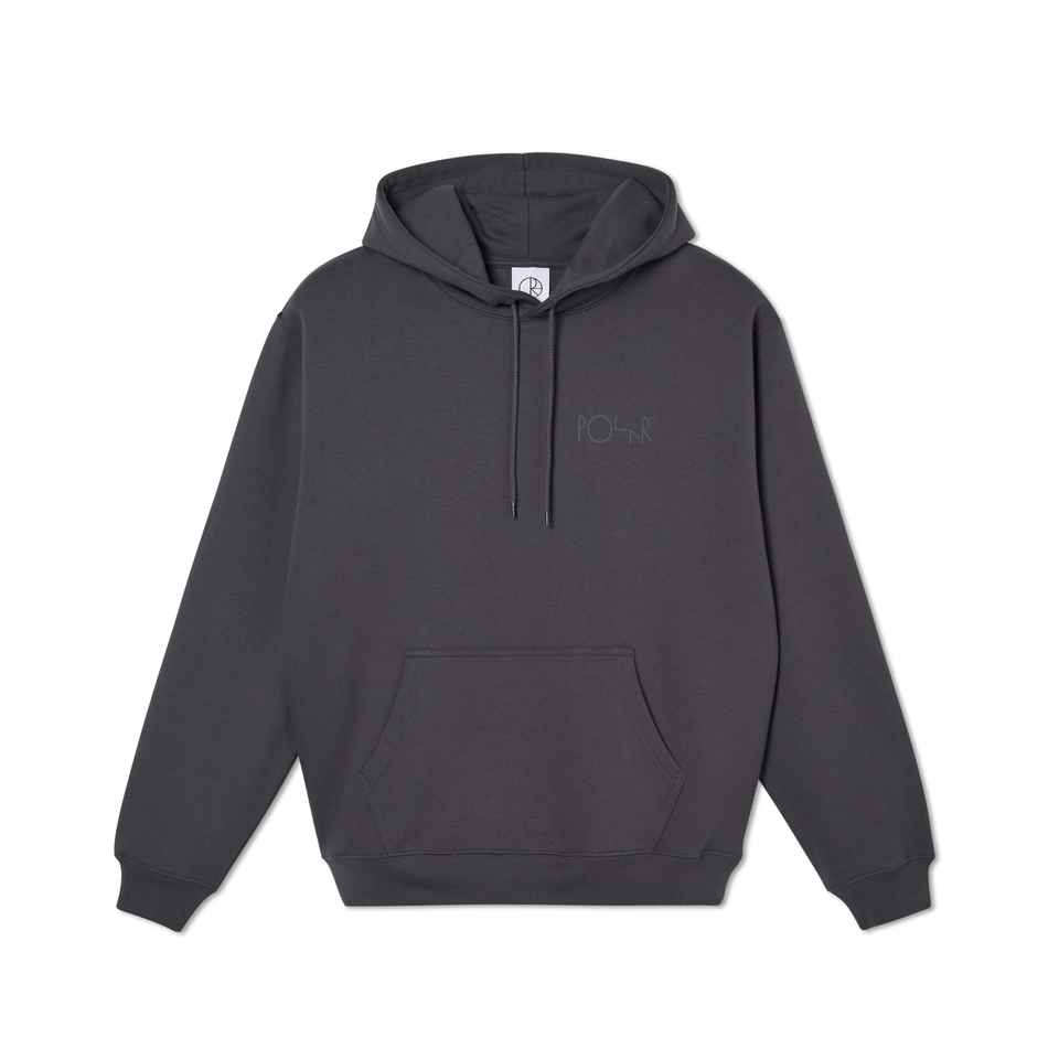 POLAR SKATE CO STROKE LOGO HOODIE GRAPHITE GREY Olympia Skateshop