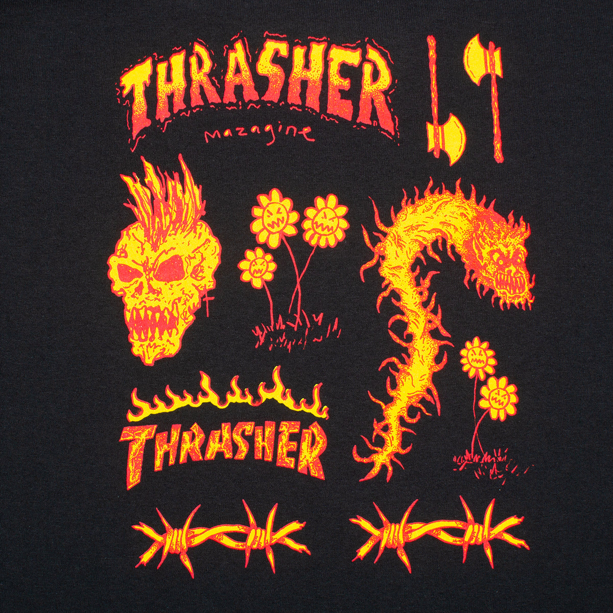 THRASHER MAGAZINE SKETCH TEE BLACK
