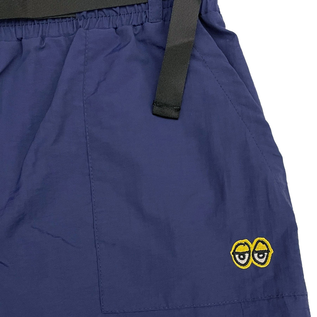 KROOKED SKATEBOARDS EYES LOGO SHORTS NAVY/YELLOW
