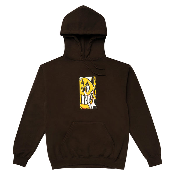 WKND SKATEBOARDS CRACKED HOODIE BROWN