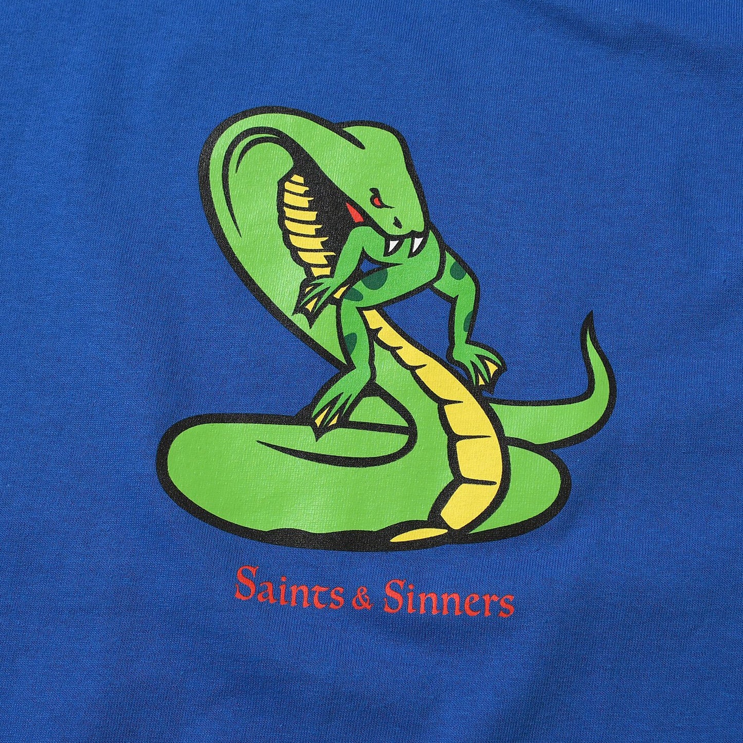 SAINTS & SINNERS SNAKE EATS FROG TEE BLUE