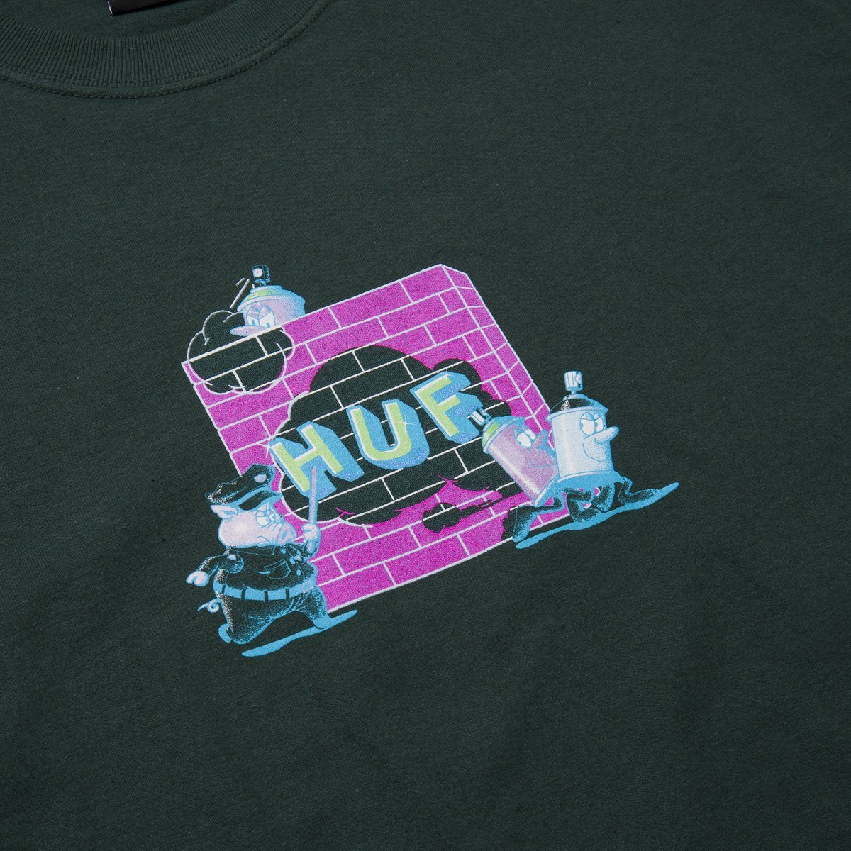 HUF WORLDWIDE HIGH GLOSS HEADACHE TEE DARK GREEN