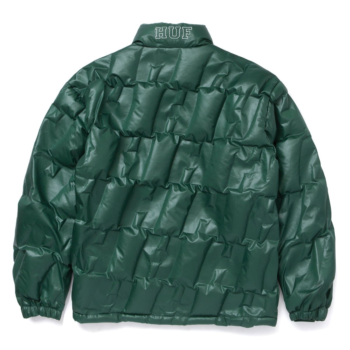 HUF WORLDWIDE MONOGRAM PUFFER JACKET DARK GREEN