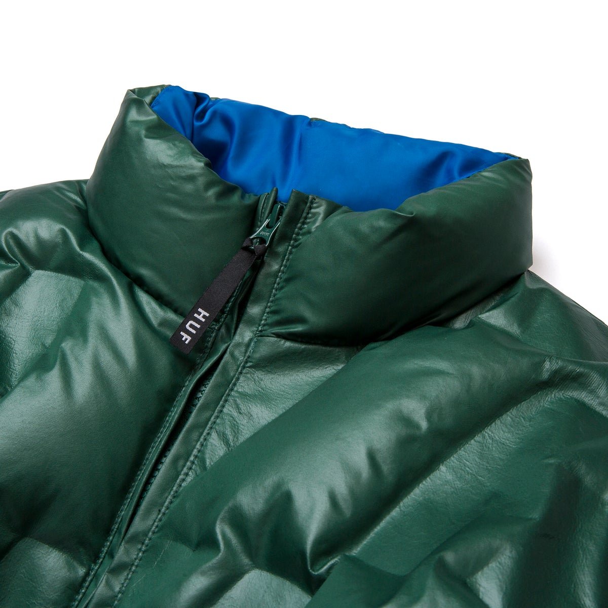 HUF WORLDWIDE MONOGRAM PUFFER JACKET DARK GREEN