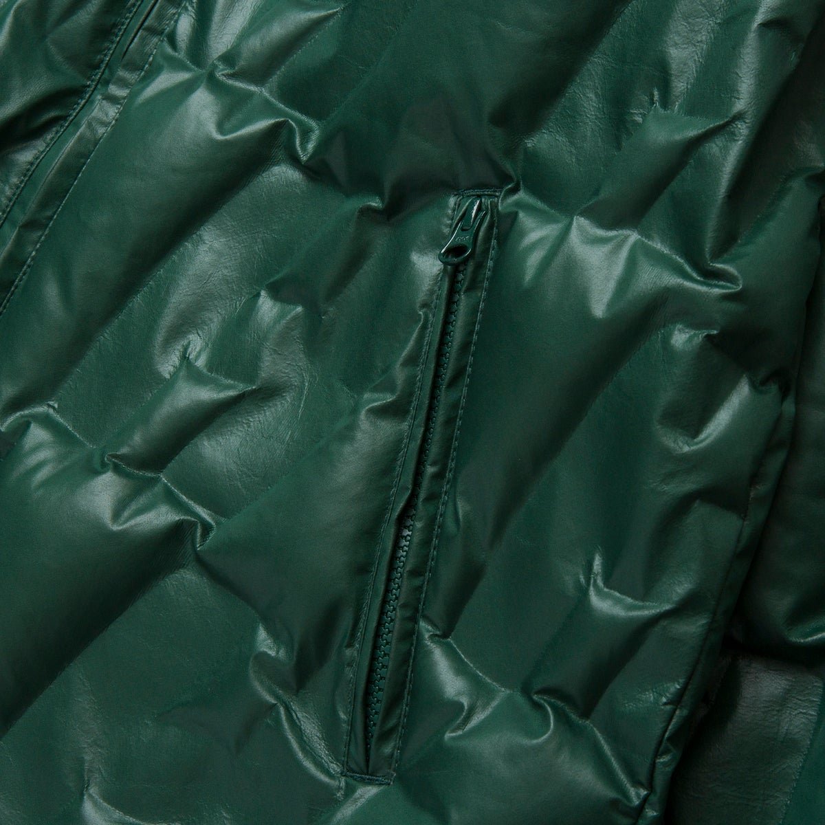 HUF WORLDWIDE MONOGRAM PUFFER JACKET DARK GREEN
