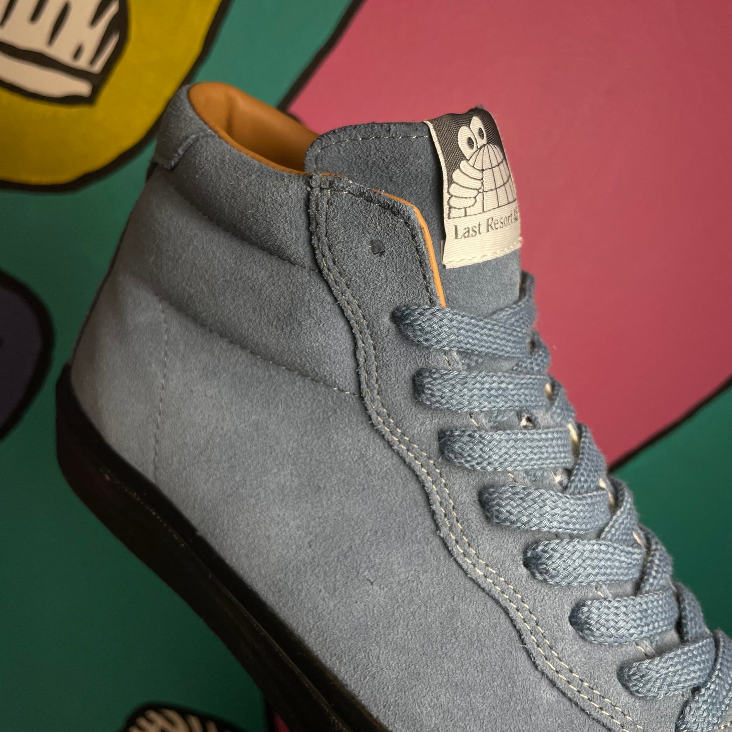 LAST RESORT AB VM001 HIGH SUEDE DUSTY BLUE/BLACK