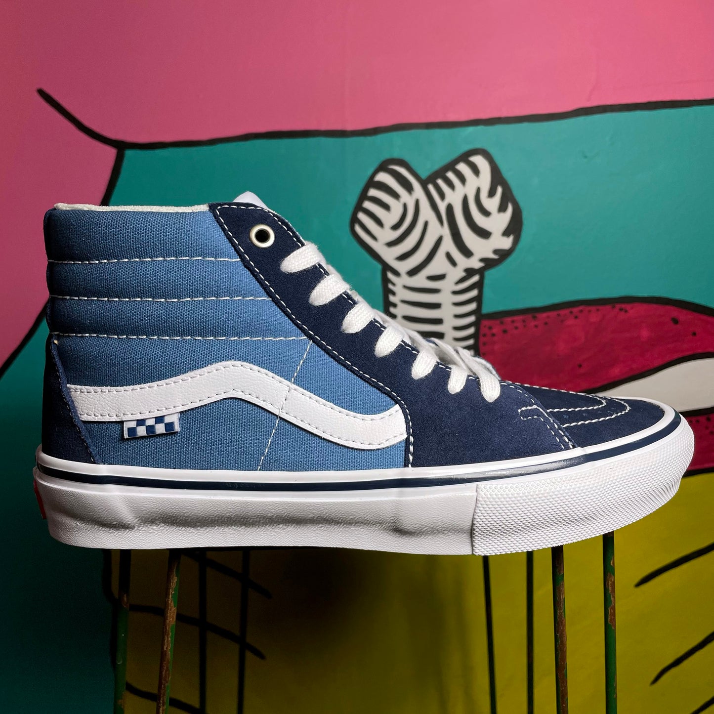 VANS SKATE SK8 HI NAVY/WHITE