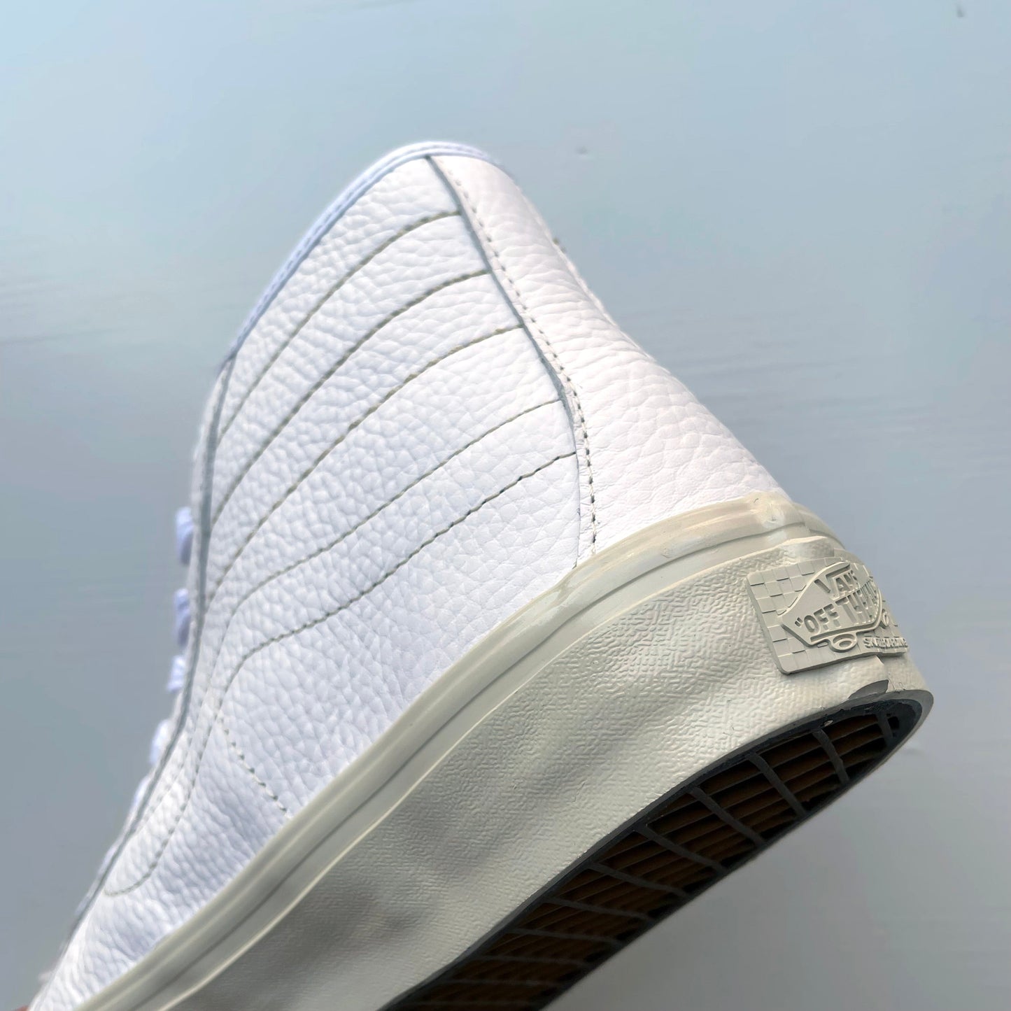 VANS SKATE SK8 HI DECON VINTAGE LEATHER WHITE