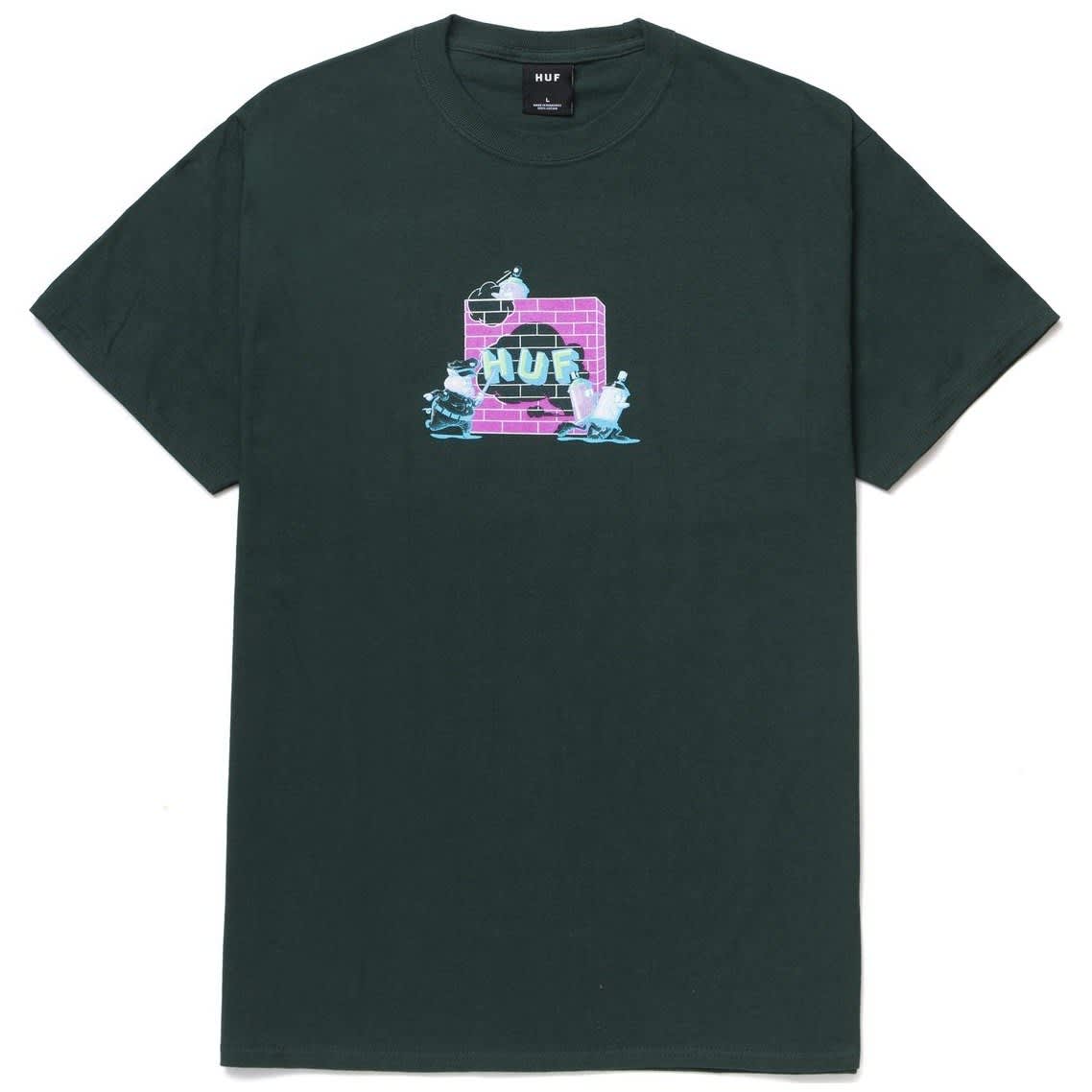 HUF WORLDWIDE HIGH GLOSS HEADACHE TEE DARK GREEN