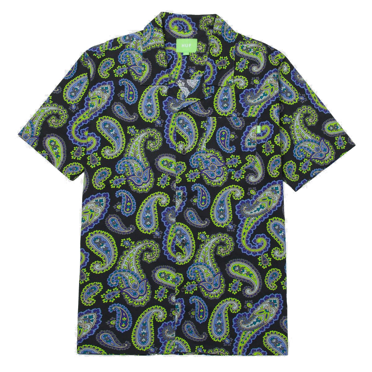 HUF WORLDWIDE PAISLEY WOVEN TOP BLACK