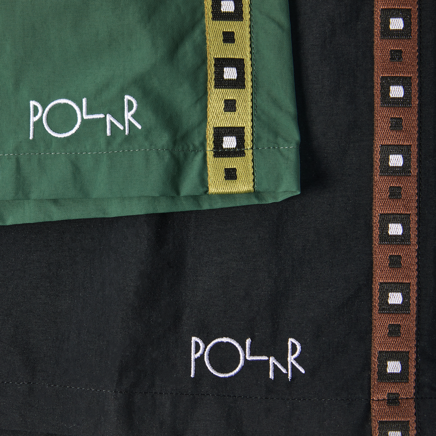 POLAR SKATE CO SQUARE STRIPE CITY SHORTS BLACK/BROWN