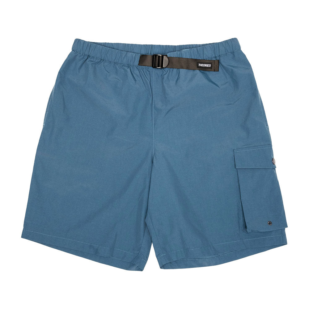 THEORIES SKATEBOARDS NYLON HIKING SHORTS STEEL BLUE
