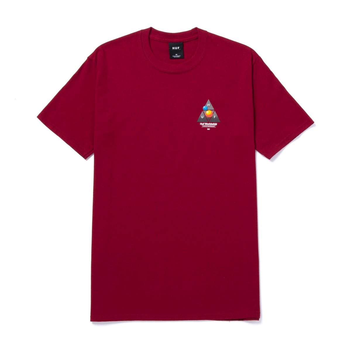 HUF WORLDWIDE VIDEO FORMAT TRIPLE TRIANGLE TEE CARDINAL RED