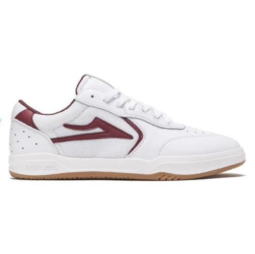 LAKAI LTD ATLANTIC WHITE BURGUNDY GUM LEATHER