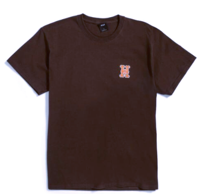 HUF WORLDWIDE THRASHER HIGH POINT TEE CHOCOLATE BROWN