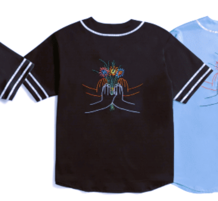 HUF WORLDWIDE COMMUNITY HAND BASEBALL JERSEY BLACK